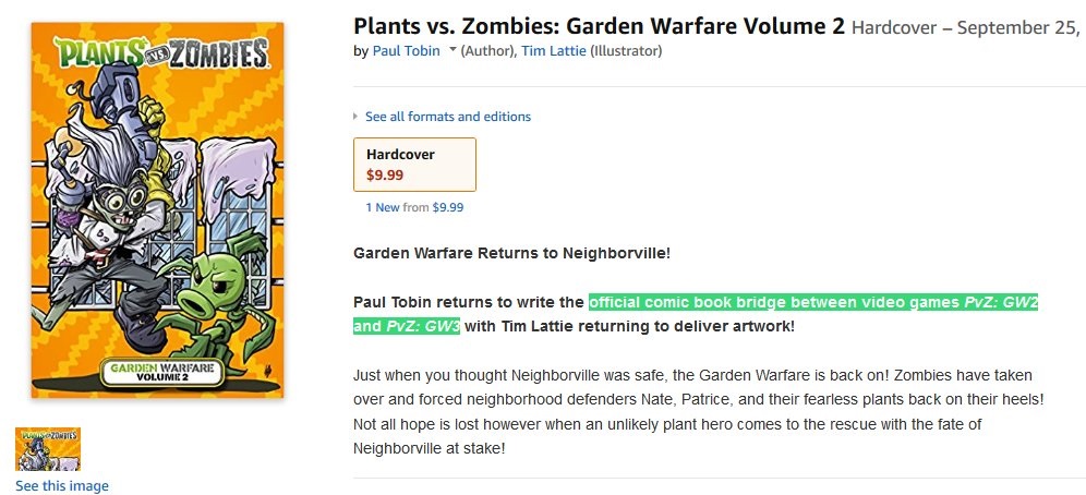 Klik pro zvětšení (Plants vs. Zombies: Garden Warfare 3 sa objavilo na Amazone)