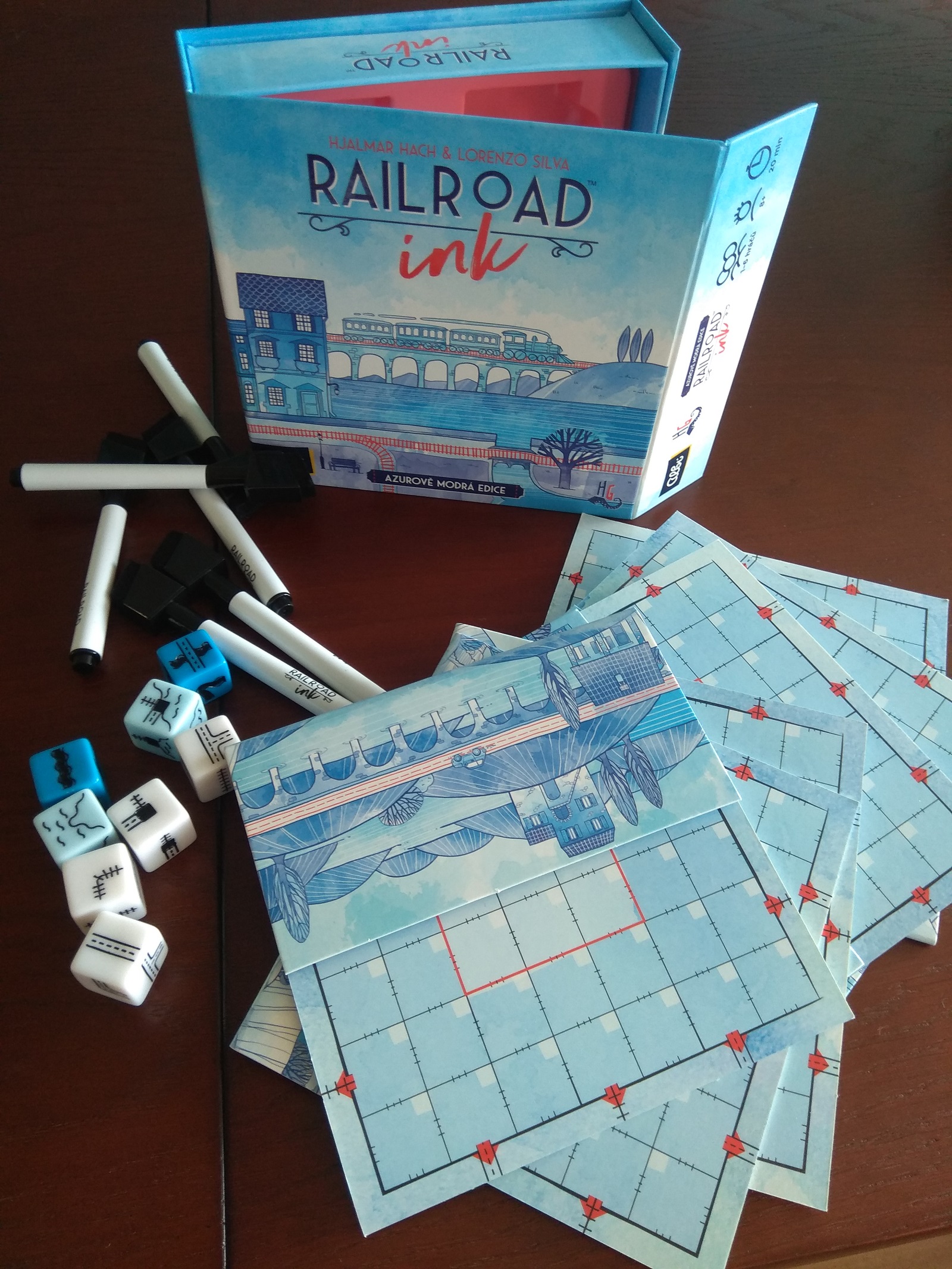 Railroad Ink modrá edice - recenze