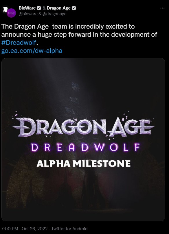 Klik pro zvětšení (Dragon Age: Dreadwolf vstupuje do alfy)