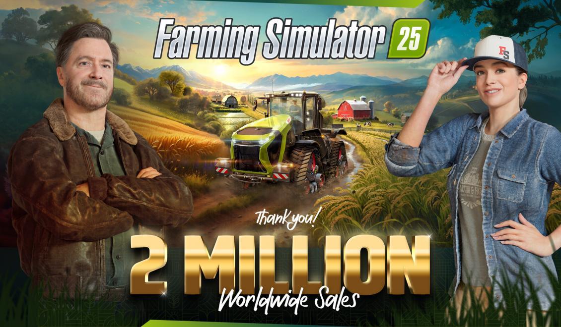 Farming Simulator 25 už prodal přes dva miliony kopií