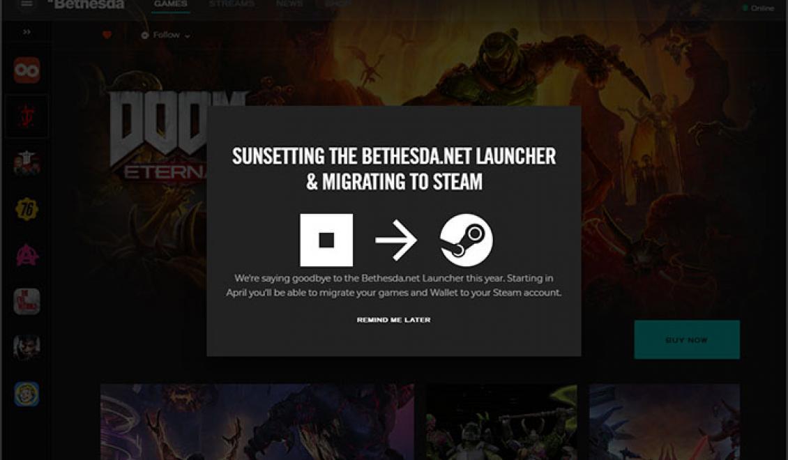 Bethesda ruší svoj Launcher a presúva sa na Steam