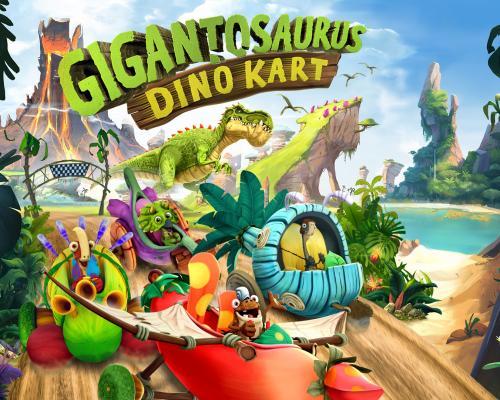 Oznámena závodní hra Gigantosaurus Dino Kart